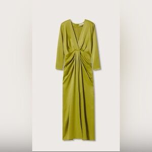 Mango Long Sleeve Dress in Olive Green